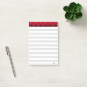 Zilver & Wit Gestreept & Bourgondische Kop Post-it® Notes (Kantoor)