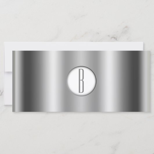 Zilver Wit Glanzend Monogram Cadeaubon (Voorkant)