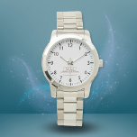 Zilver Wit Goud Monogram Naam Script Horloge<br><div class="desc">Elegant Goud Monogram met Naamschrift. Gemakkelijk gepersonaliseerd als cadeau voor familie en vrienden.</div>