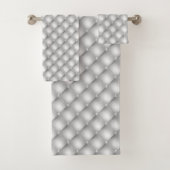 Zilver Wit Nep Diamant Patroon Hotel Chic Bad Handdoek (Insitu)