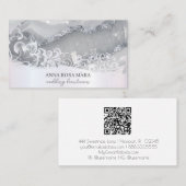 *~* Zilver Wit  QR Agaat AP66 Luxe Grijs Visitekaartje (Voorkant / Achterkant)