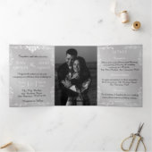  zilver & wit siergrens bruiloft drieluik aankondiging (Binnen)