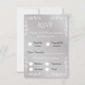  zilver & wit sierrand RSVP Kaartje (Voorkant)