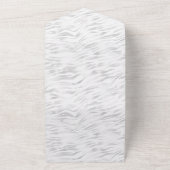 Zilver Wit Zebraprint All In One Uitnodiging (Buitenkant)