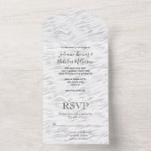 Zilver Wit Zebraprint All In One Uitnodiging (Binnen)