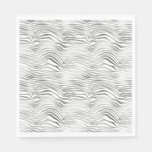 Zilver Wit Zebraprint Servet (Voorkant)