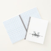 Zilver Wit Zwart Persoonlijk Monogram Notitieboek (Binnen)