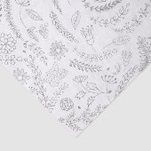 Zilver & Witte Botanische Elegante Glam Bloemen Tissuepapier (Detail)