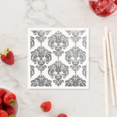 Zilver & Witte Damast Vintage Trouwfeest Servetten (Insitu)