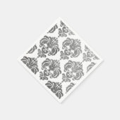 Zilver & Witte Damast Vintage Trouwfeest Servetten (Hoek)
