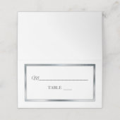 Zilver | Witte Eenvoudige Elegante Plaatskaarten Plaatskaartje (Buitenkant ongevouwen)