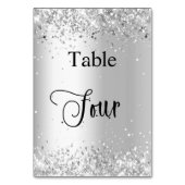 Zilver witte glitterschrift tafel vier 4 kaart (Achterkant)