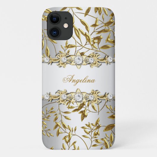 Zilver Witte Goud Diamant Juwelen Afbeelding Case-Mate iPhone Case (Achterkant)
