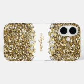 Zilver Witte Gouden Nep Diamant Juweel Glitters Case-Mate iPhone Case (Achterkant (horizontaal))