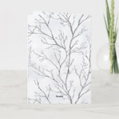 Zilver Witte Kerstmis Winterbomen Kaart (Achterkant)