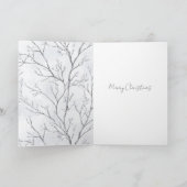 Zilver Witte Kerstmis Winterbomen Kaart (Binnen)