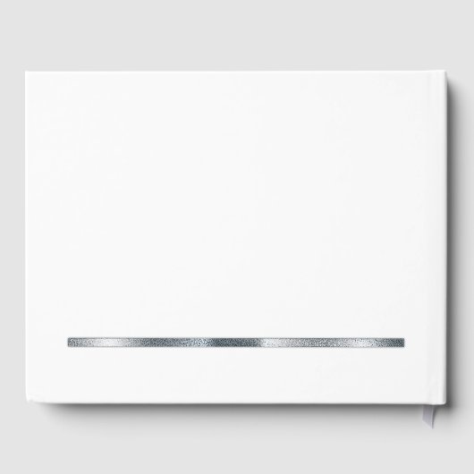 Zilver | Witte moderne eenvoudige elegante bruilof Gastenboek (Achterkant)