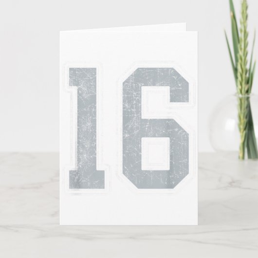 Zilver Witte Nummer 16 Jersey Speler Uniform #16 Kaart (Voorkant)