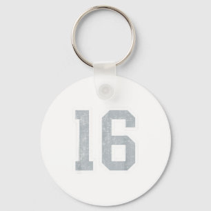 Zilver Witte Nummer 16 Jersey Speler Uniform #16 Sleutelhanger