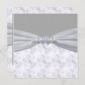 Zilver, witte sterren en sneeuwvlokken kaart (Voorkant / Achterkant)