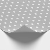 Zilver | Witte Stippen Cadeaupapier (Hoek)