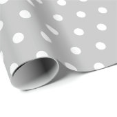 Zilver | Witte Stippen Cadeaupapier (Rol Hoek)