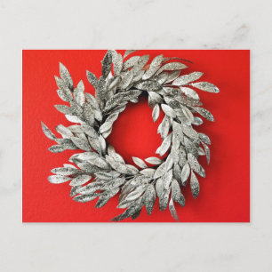Zilver Wreated kerstBriefkaart Briefkaart