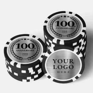 Zilver Zakelijk 100-jarig Jubileum Poker Chips