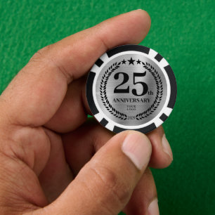 Zilver Zakelijk 25-jarig Jubileum Poker Chips