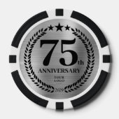 Zilver Zakelijk 75-jarig Jubileum Poker Chips (Voorkant)