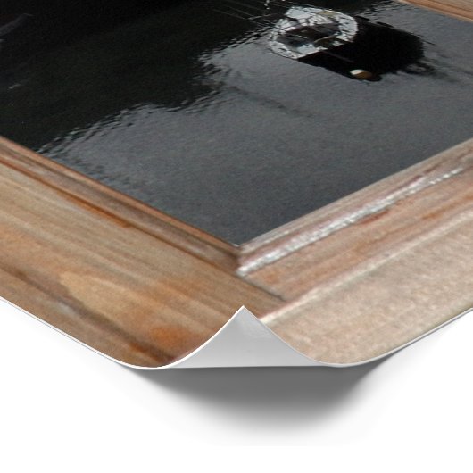 Zilver Zee Uitzicht van een Venster Poster (Hoek)