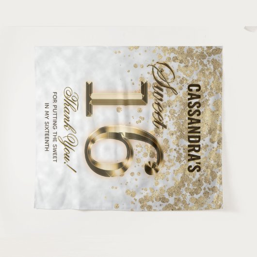 Zilver Zestien Gouden Nep Folie Glitterend Tapijt Wandkleed (Voorkant (horizontaal))