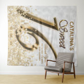 Zilver Zestien Gouden Nep Folie Glitters Wandkleed (In Situ (horizontaal))