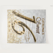 Zilver Zestien Gouden Nep Folie Glitters Wandkleed (Voorkant (horizontaal))