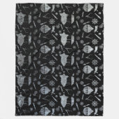 Zilver Zink Steampunk Luchtschip Thema Fleece Deken (Voorkant)