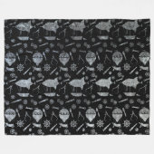 Zilver Zink Steampunk Luchtschip Thema Fleece Deken (Voorkant (Horizontaal))