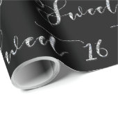 Zilver Zoet 16 Zestien ELKE KLEUR Verjaardagsfeest Cadeaupapier (Rol Hoek)