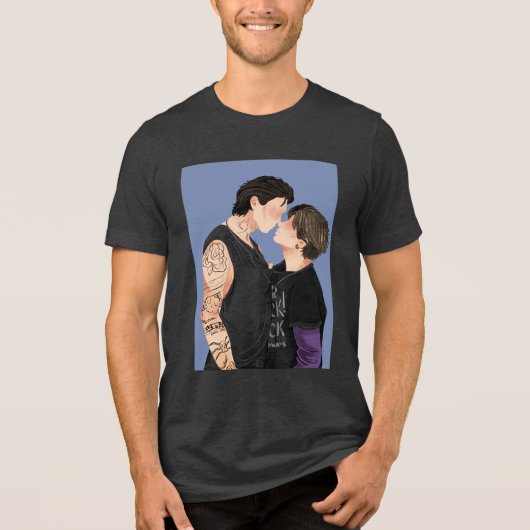 Zilver Zoete St Cobalt Tri-Blend Shirt (Voorkant)