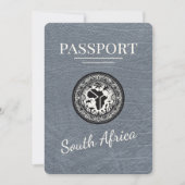 Zilver Zuid-Afrika paspoort Save The Date (Voorkant)
