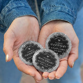 Zilver & Zwart 25ste bruiloft Jubileum Ronde Button 4,0 Cm