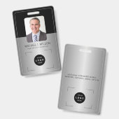 Zilver zwart bedrijfslogo personeels-ID Badge (Voor- en achterkant)