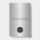 Zilver zwart bedrijfslogo personeels-ID Badge (Achterkant)