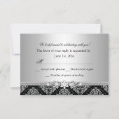 Zilver & Zwart Damask RSVP (Voorkant)