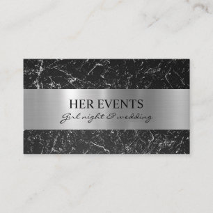 Zilver Zwart Design Kaarten voor Evenementenmanage Visitekaartje