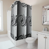 zilver/zwart douchegordijn (In situ)