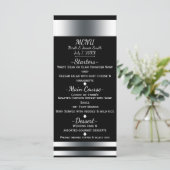 Zilver & Zwart Eenvoudige Elegante Chic Menu Kaart (Staand voorkant)