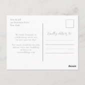 Zilver Zwart Elegant Bloemen Bruiloft Save The Dat Briefkaart (Achterkant)