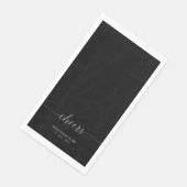 Zilver & Zwart Elegant Script Proost Evenement Fee Servet (Hoek)