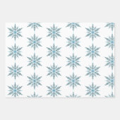 Zilver Zwart en Blauw Custom Snowflake Robot Inpakpapier Vel (Voorkant 3)