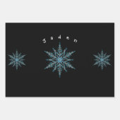 Zilver Zwart en Blauw Custom Snowflake Robot Inpakpapier Vel (Voorkant)